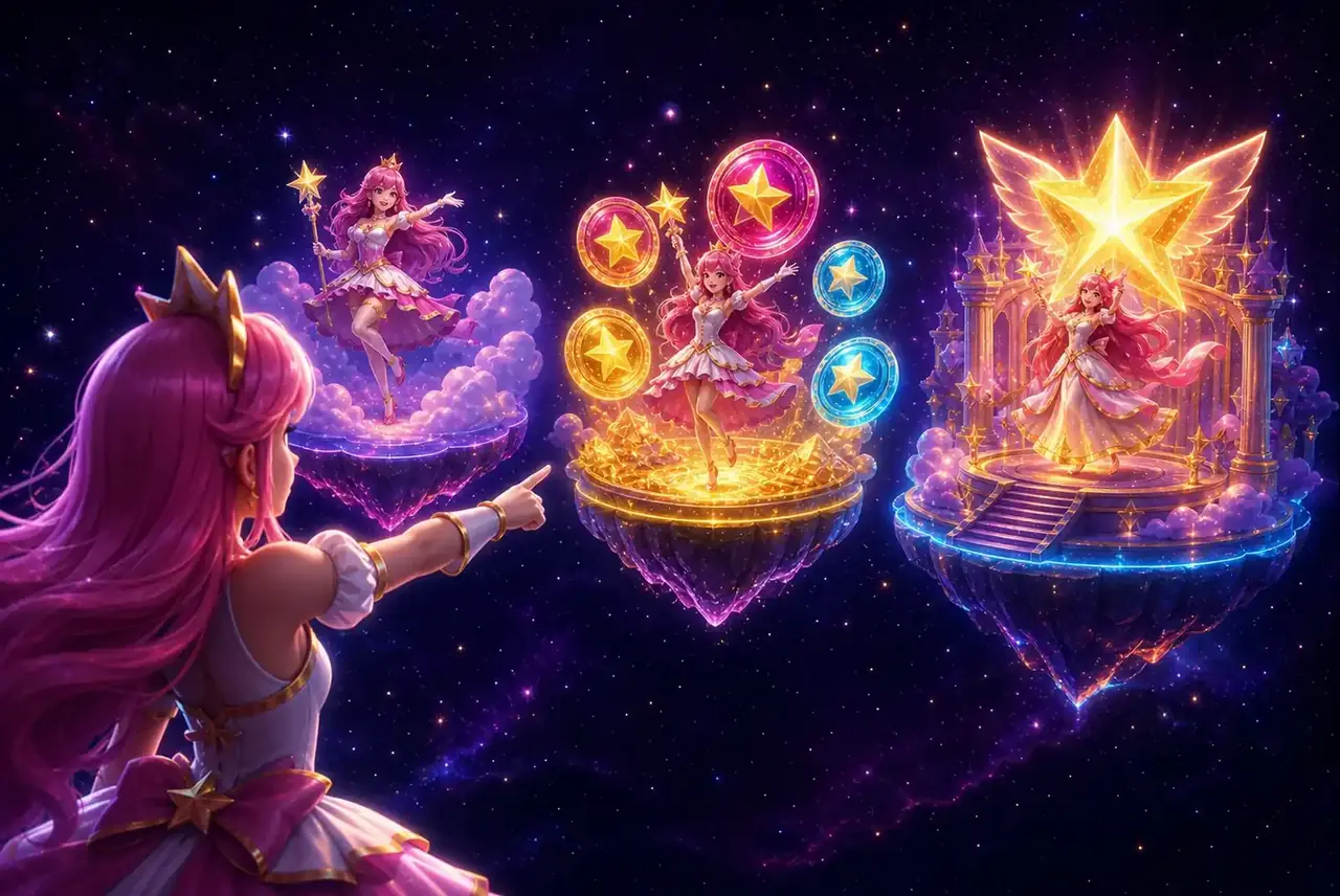 Три небесные платформы с версиями Starlight Princess, принцесса выбирает