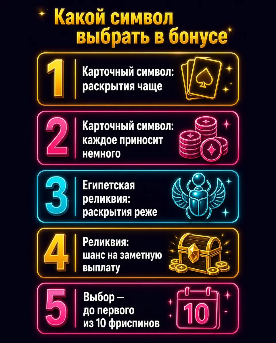 Сравнение выбора карточного символа и реликвии во фриспинах Book of the Fallen