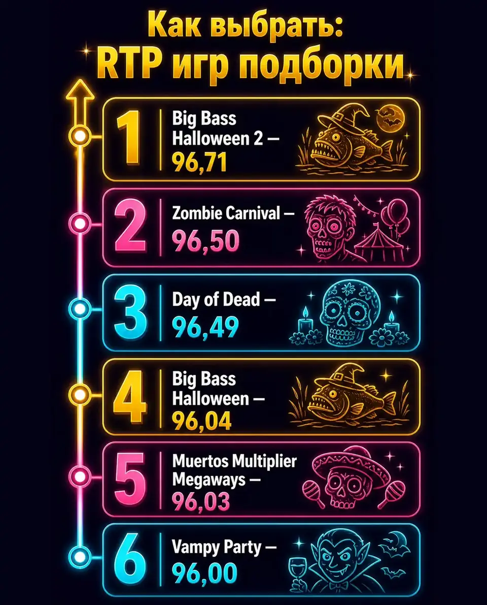 Шкала RTP шести хэллоуинских слотов Pragmatic Play