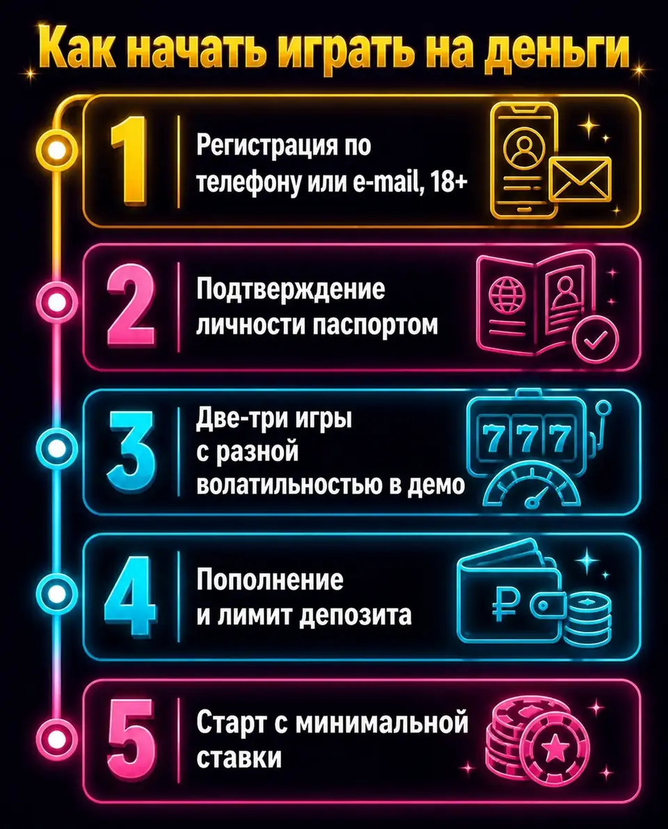 Таймлайн первых шагов к игре в лучшие слоты на деньги