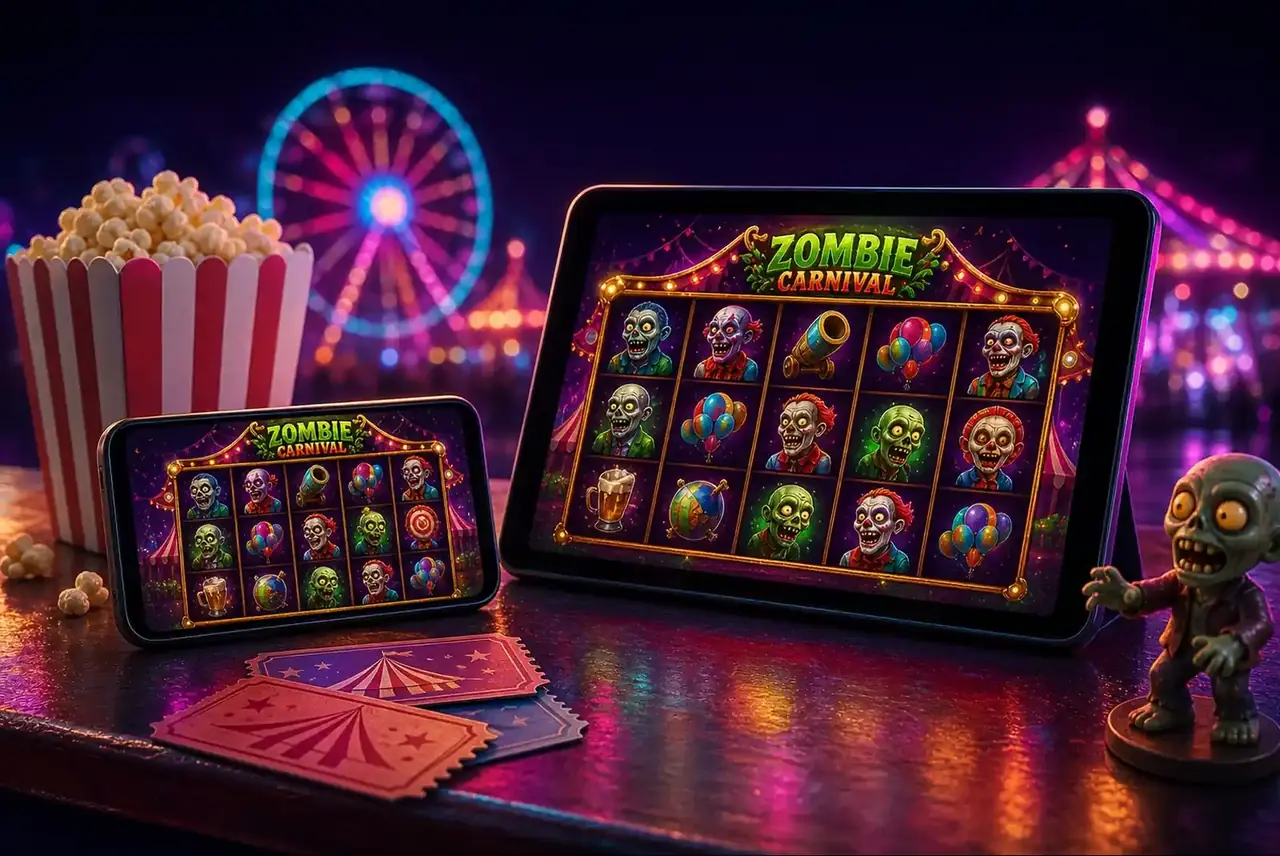 Смартфон и планшет с демо Zombie Carnival у билетной кассы